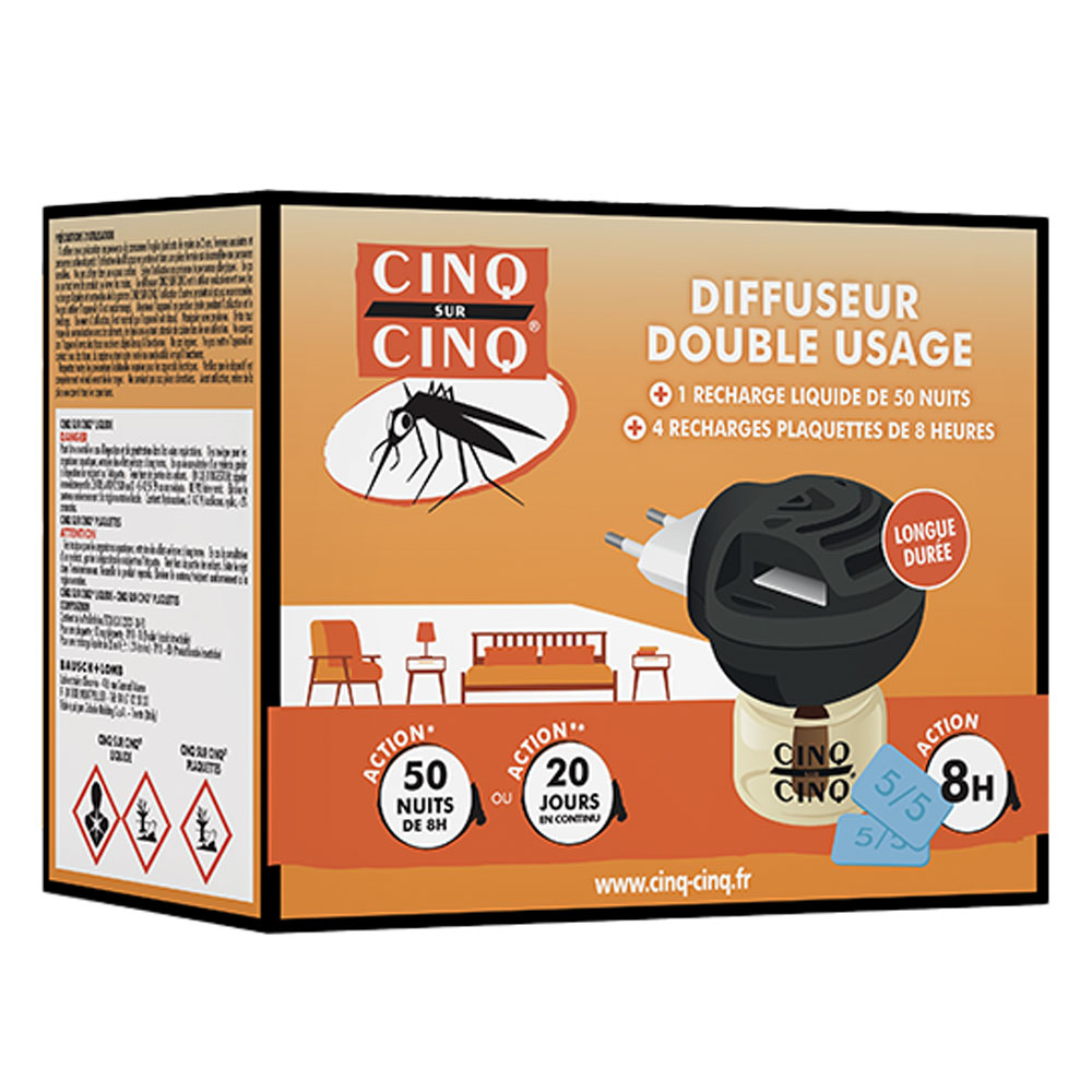 Cinq Sur Cinq Diffuseur Anti-moustiques Double Usage