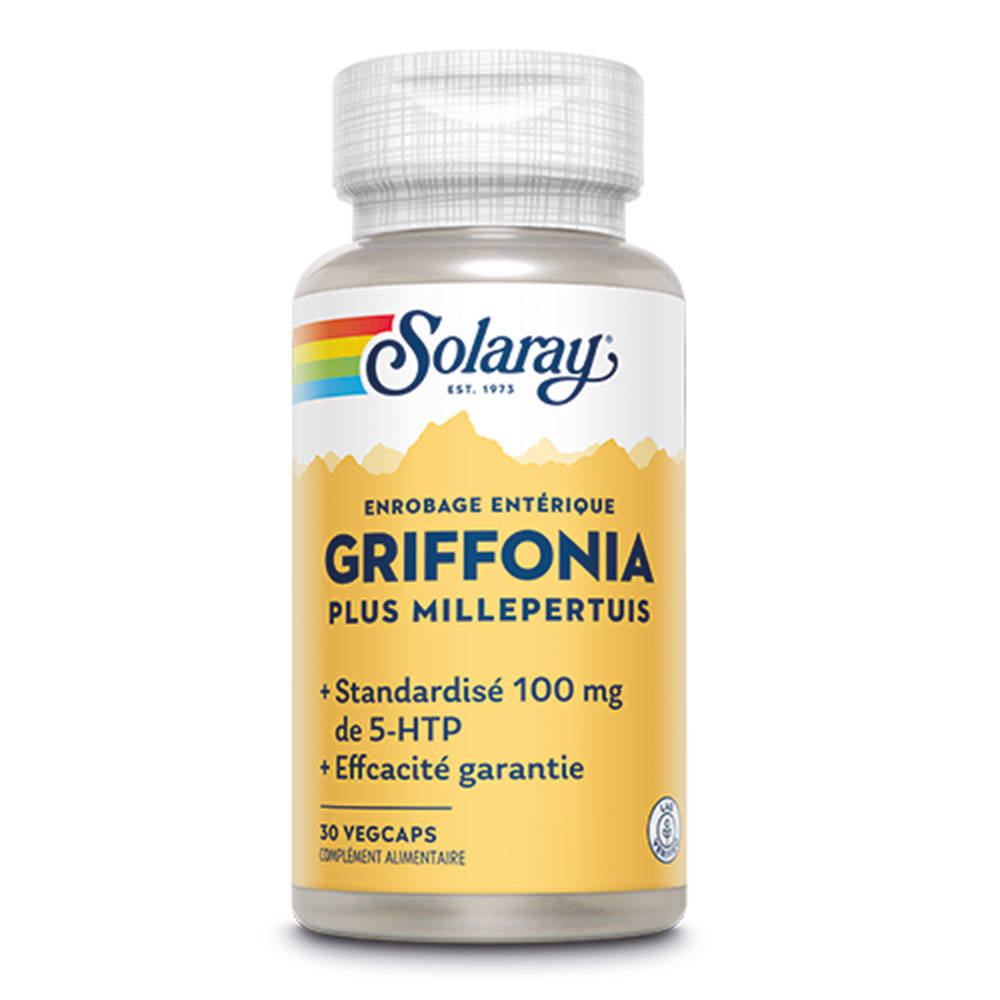 SOLARAY GRIFFONIA 5HT-P + MILLEPERTUIS 50MG BTE 30 CAPSULES