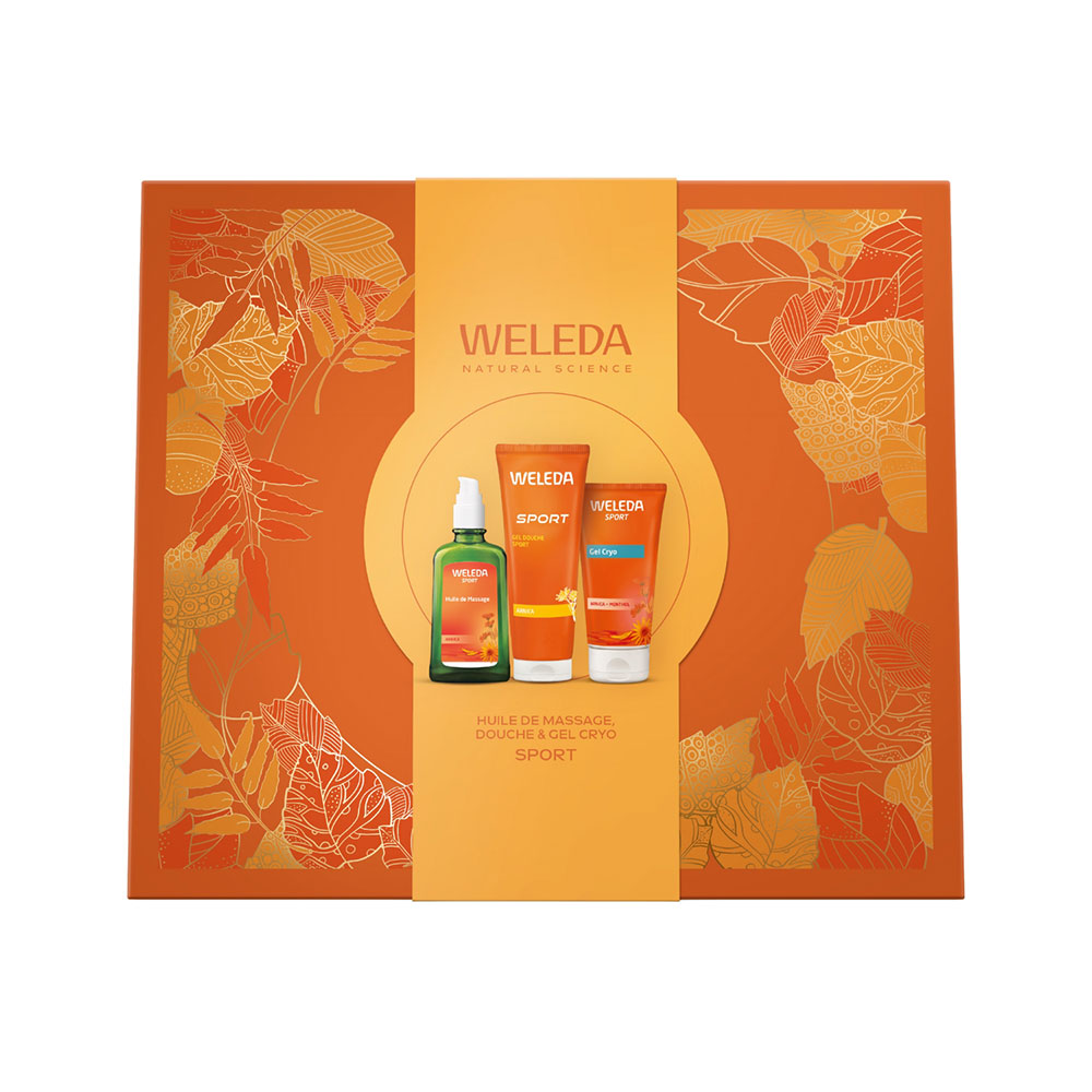 Weleda Sport Coffret Huile de massage Douche & Gel Cryo