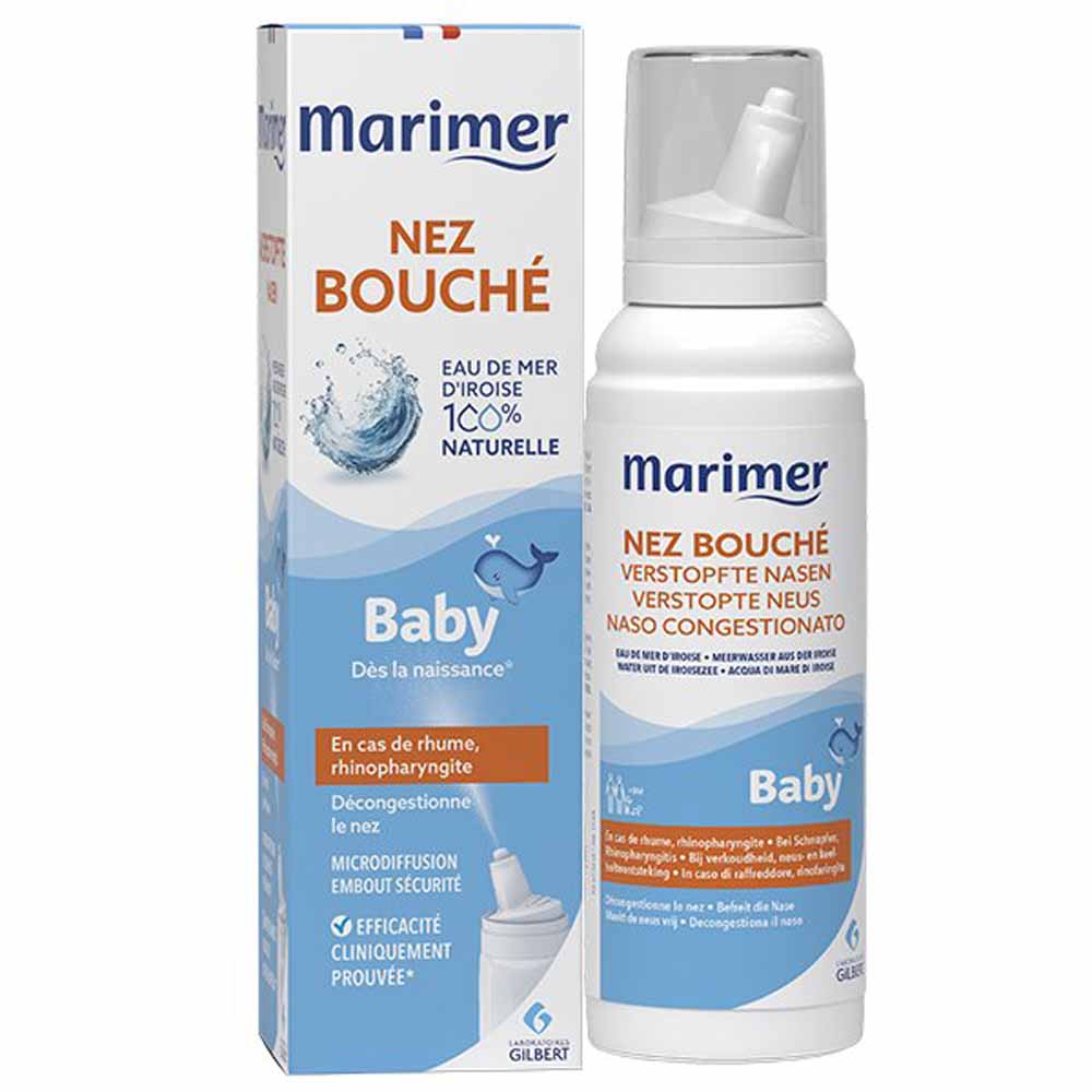 Marimer Baby Nez Bouché Eau de Mer 100% naturel Rhume & Rhinopharyngite 100ml