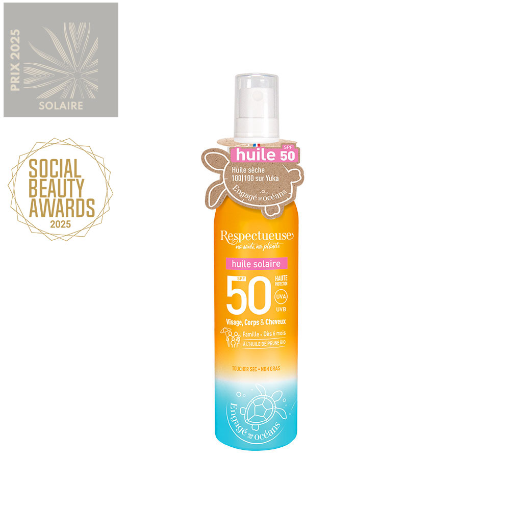 Respectueuse Huile Solaire SPF50 100ml