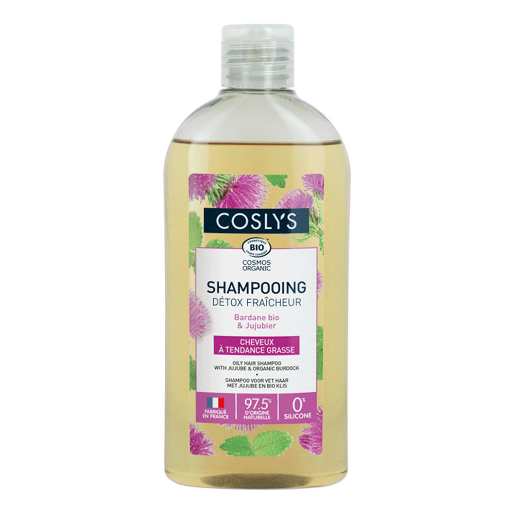 Coslys Shampooing Détox fraîcheur bio Cheveux gras 250ml
