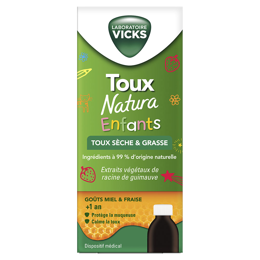 Vicks Toux Natura Enfants Sirop Contre La Toux Sèche Et Grasse 140ml