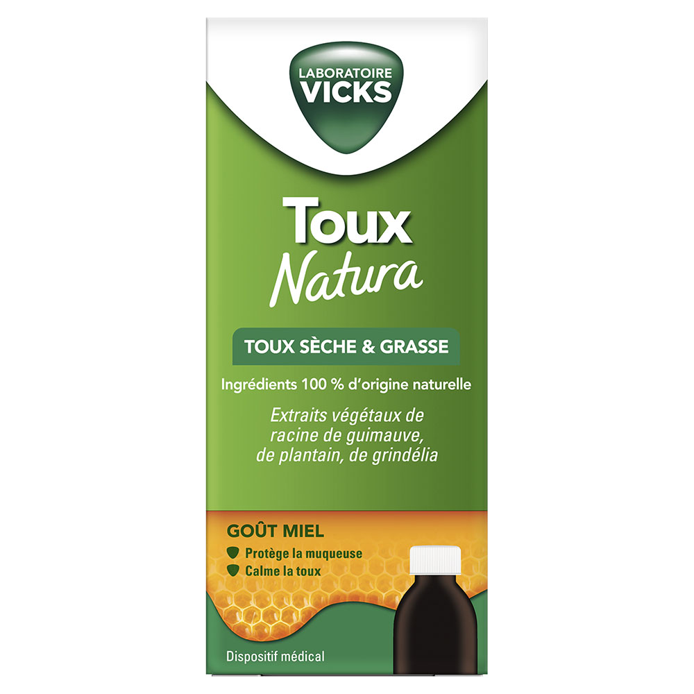 Vicks Toux Natura Sirop Contre La Toux Sèche Et Grasse 140ml