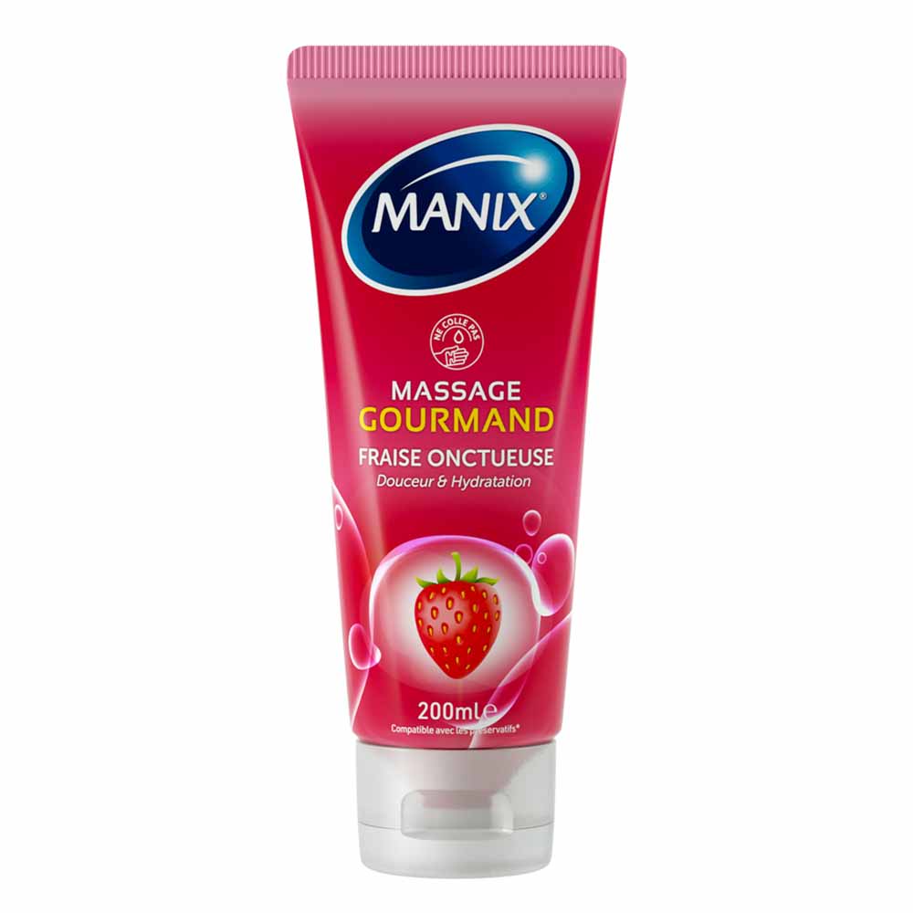 Manix Massage Gel Fraise Onctueuse Gourmand 200 ml