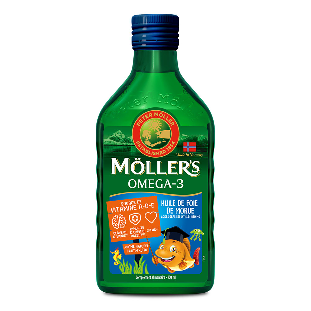 Moller'S Omega-3 Huile de foie de morue arôme multi-fruits 250ml