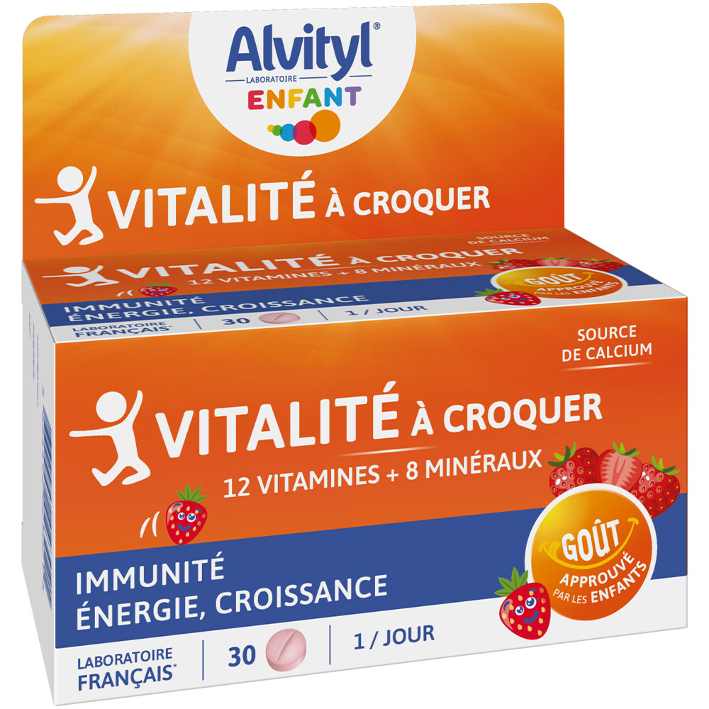 Alvityl Vitalite A Croquer Gout Fraise 30 Comprimes