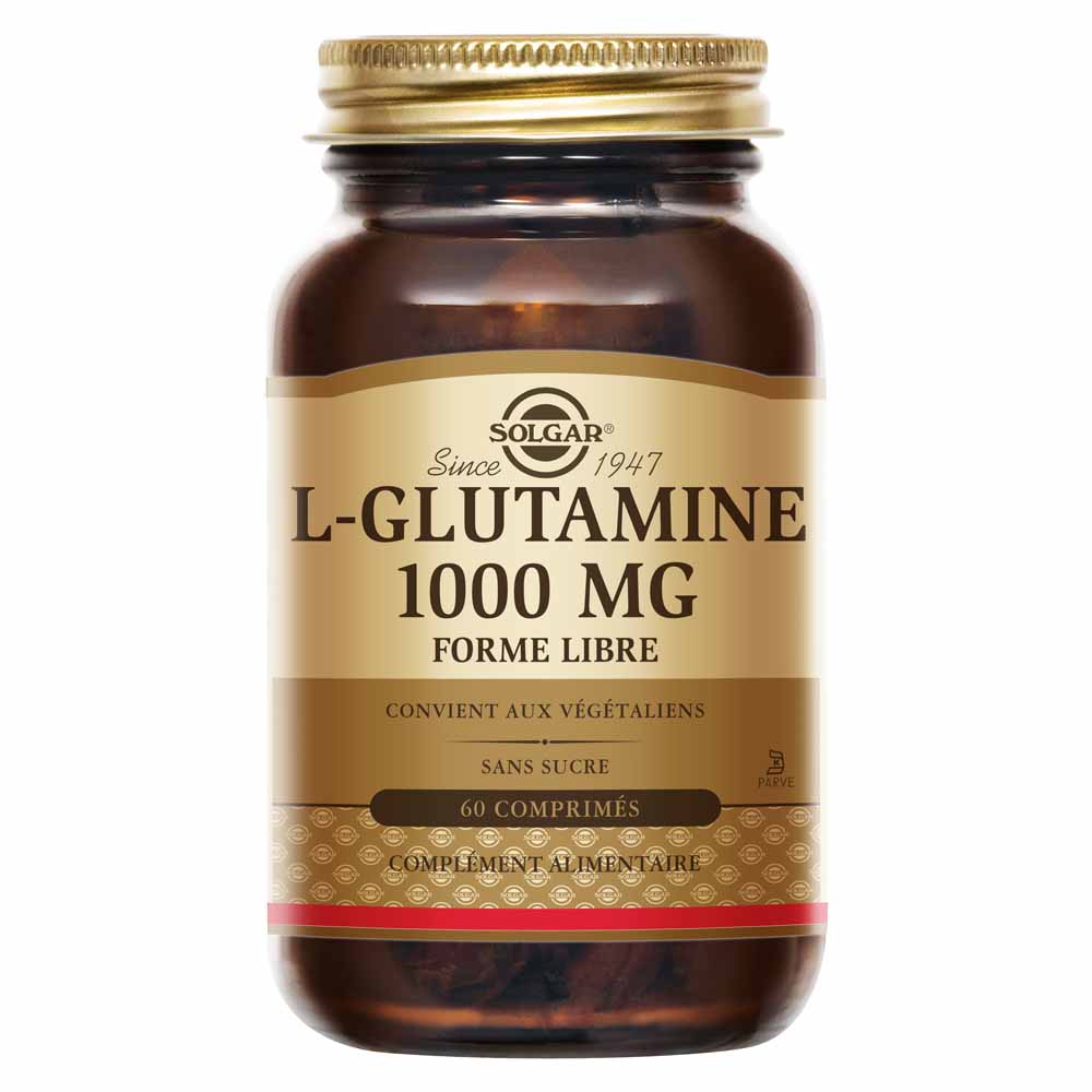 Solgar L-Glutamine 1000mg Sommeil, Relaxation Défenses immunitaires 60 comprimés