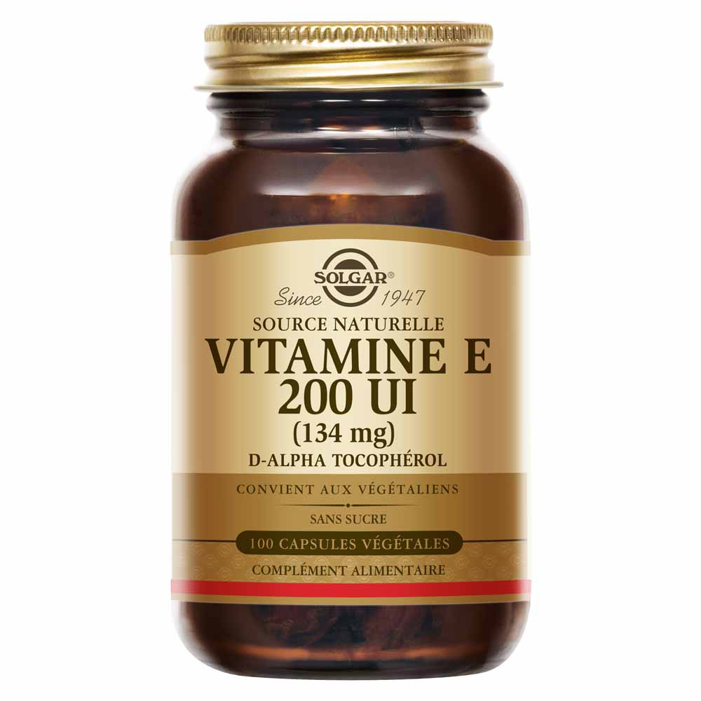 Solgar Vitamine E 200 UI 134 mg- Antioxydant Beauté Stress Oxydatif 50 capsules végétales