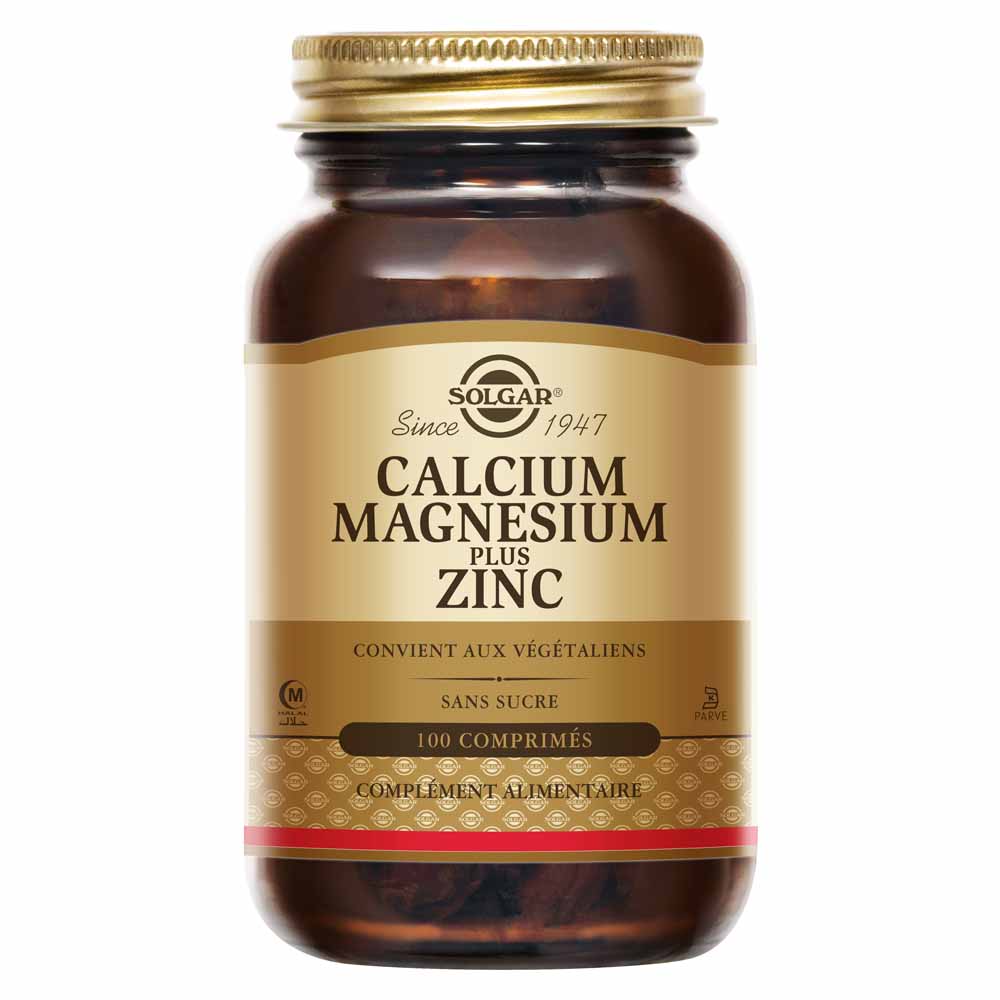 Solgar Calcium Magnésium Zinc Os et Cartilages Vitalité 100 comprimés