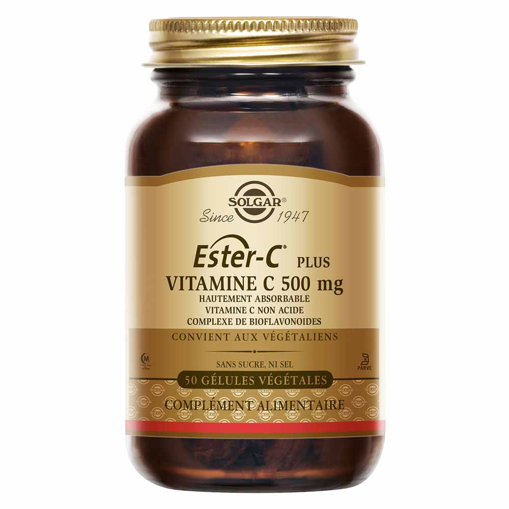 Solgar Ester C® Plus 500 mg Vitamine C Défenses immunitaires 50 gélules végétales