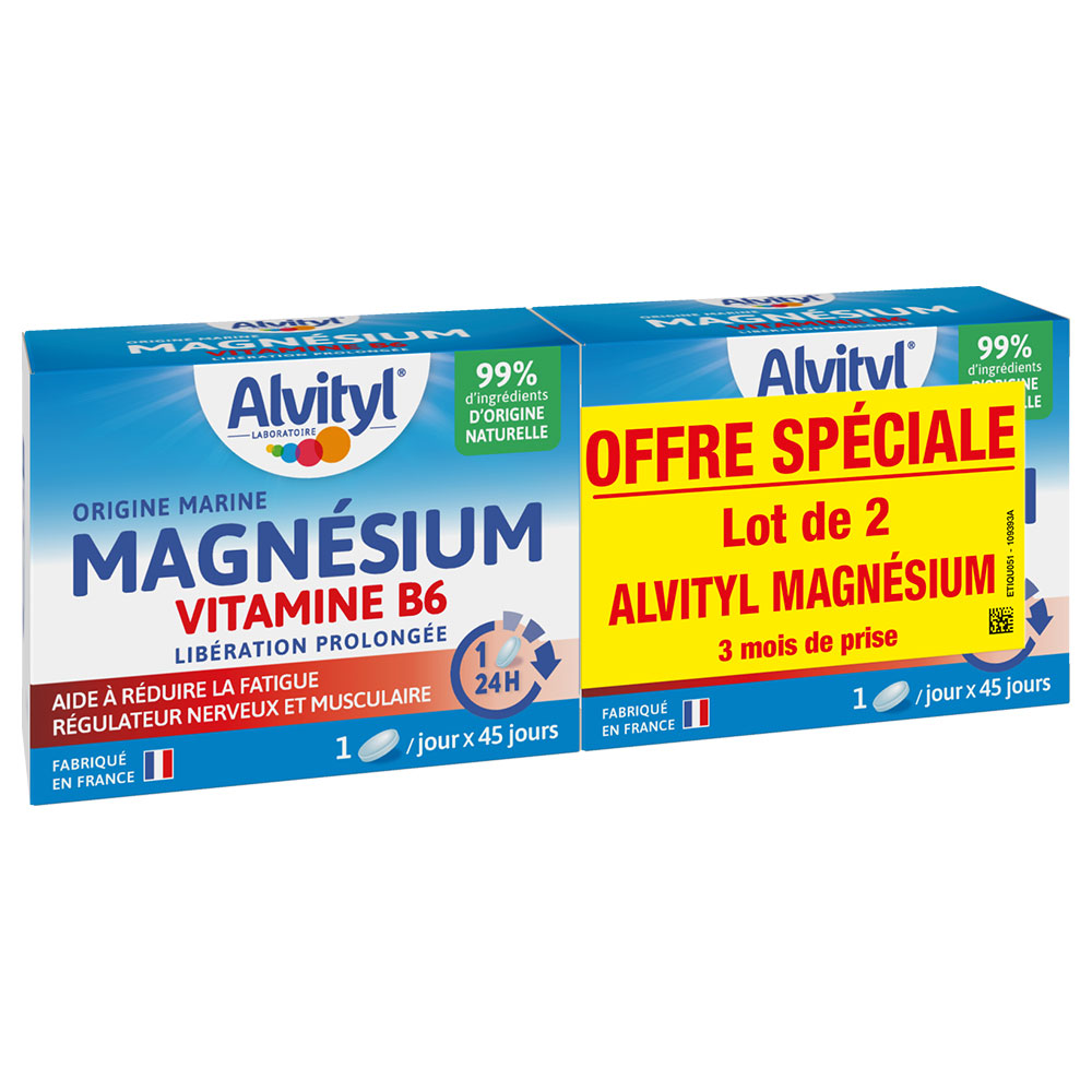 Alvityl Magnésium Vitamine B6 2x45 Comprimés