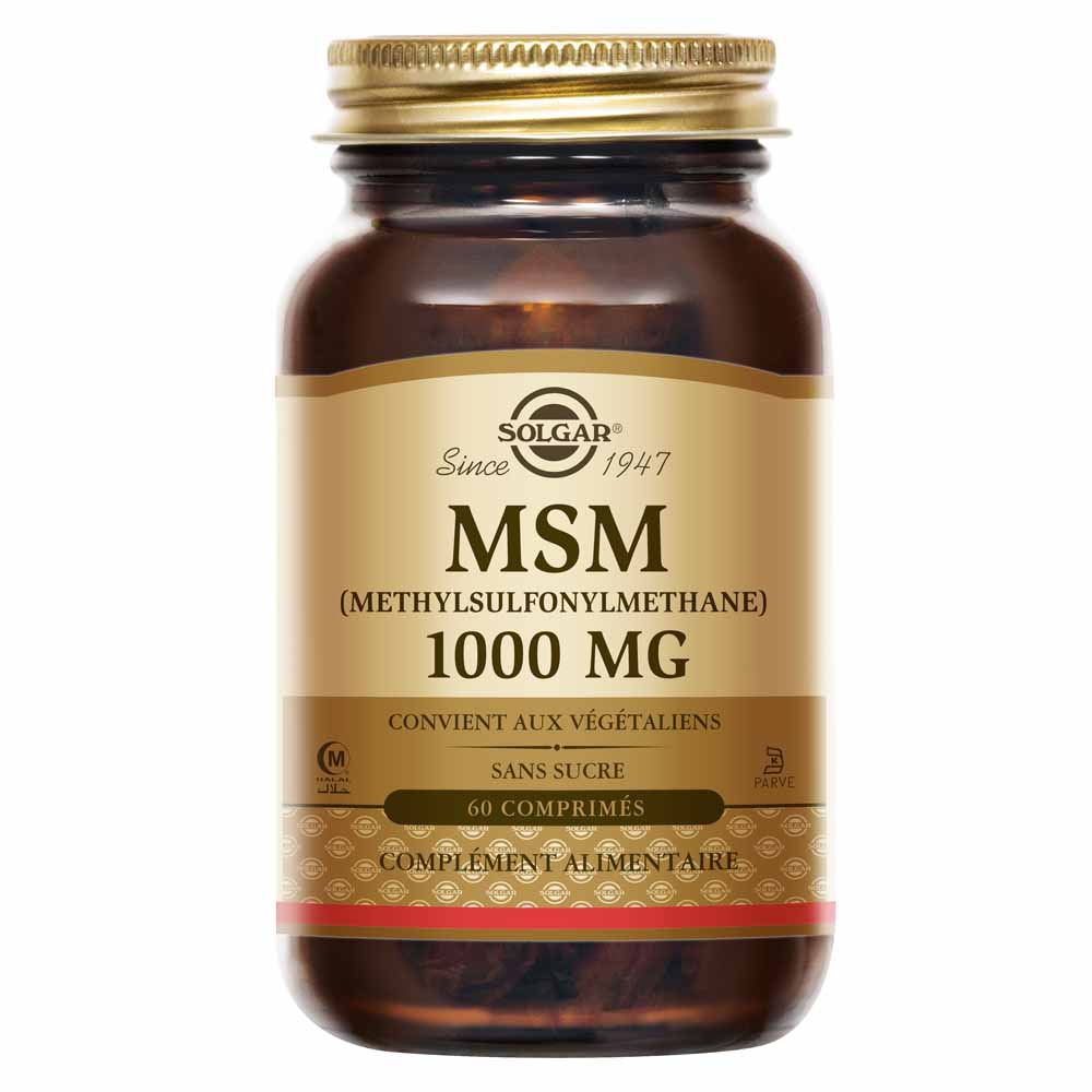 Solgar MSM 1000 mg Os/Cartilages Detox 60 comprimés