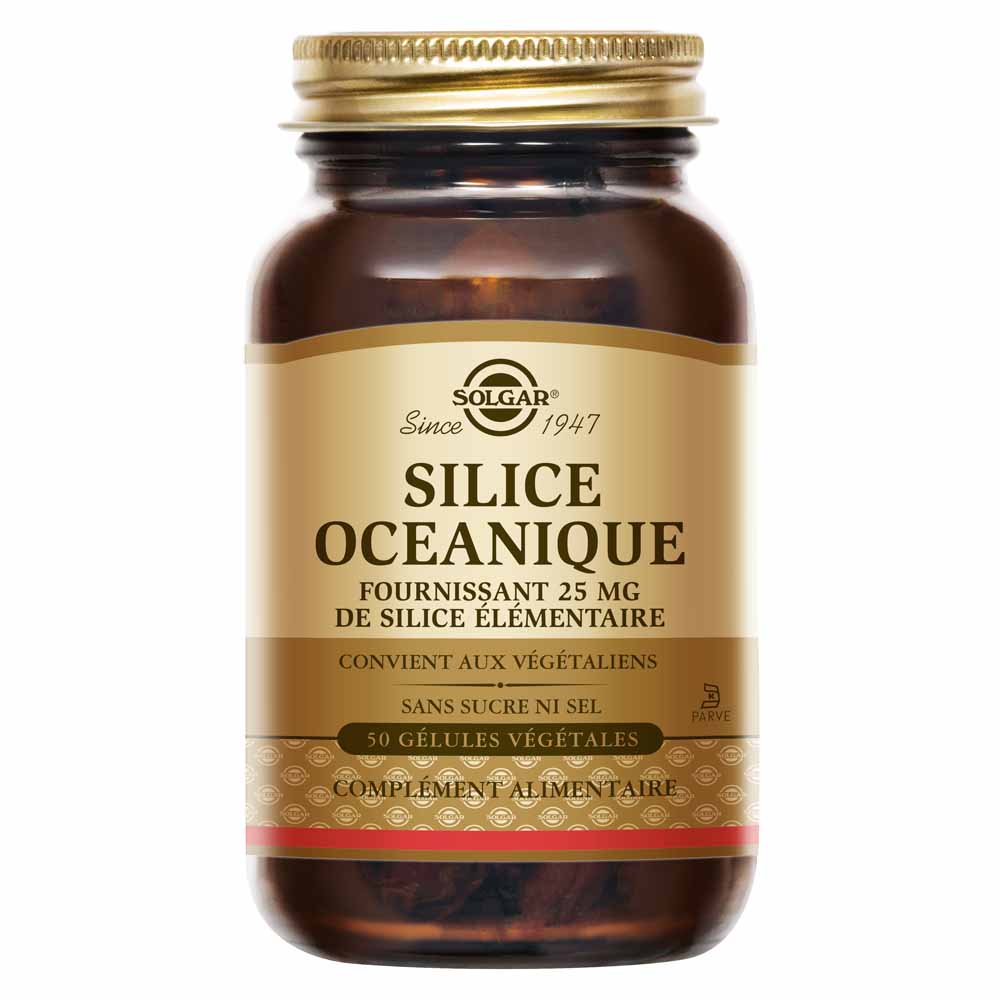 Solgar Silice Océanique Os/Cartilages Beauté Peau, Cheveux, Ongles 50 gélules végétales