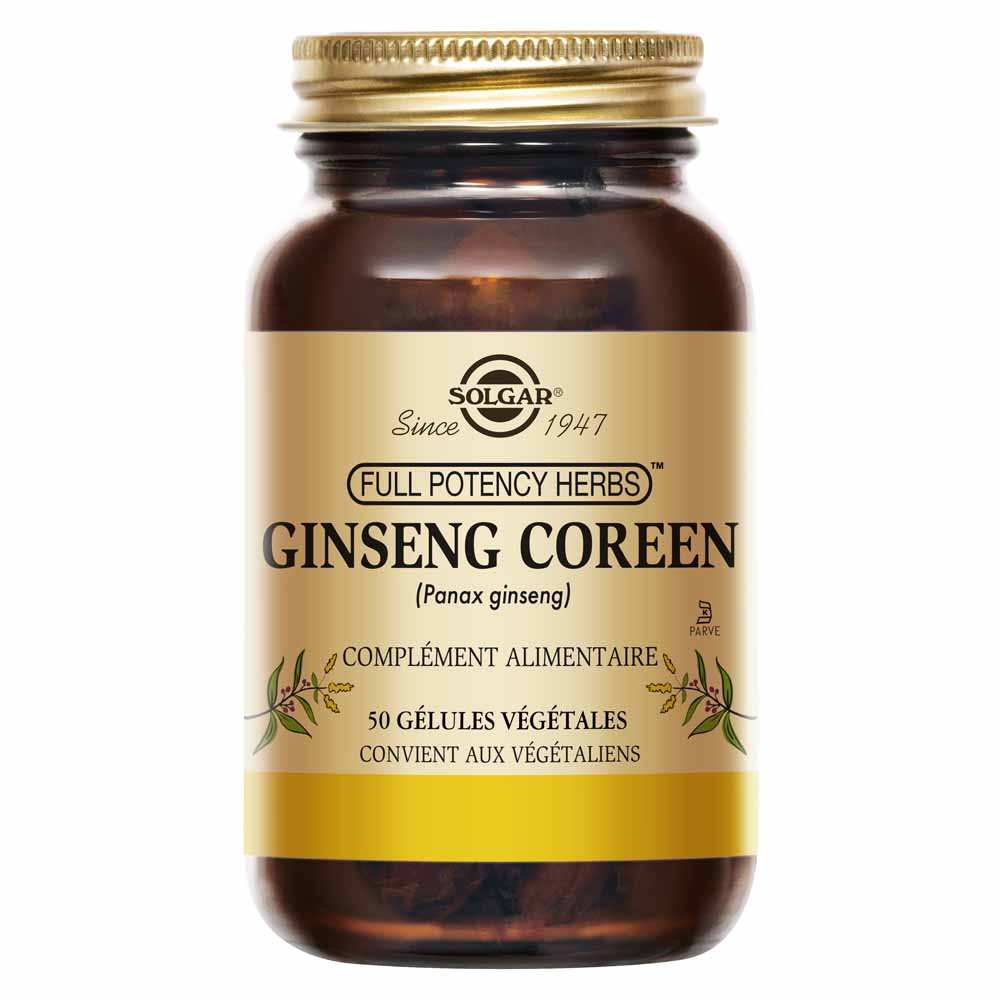 Solgar Ginseng Coréen (Panax) Vitalité Energie Antioxydant 50 gélules végétales