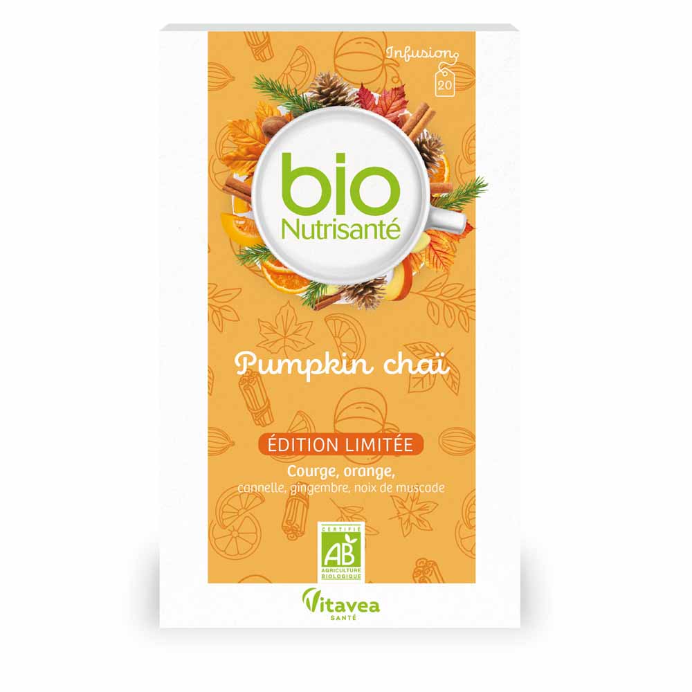 Vitavea Santé BioNutrisanté Infusion Pumpkin Chaï Bio Amande & Orange 20 sachets