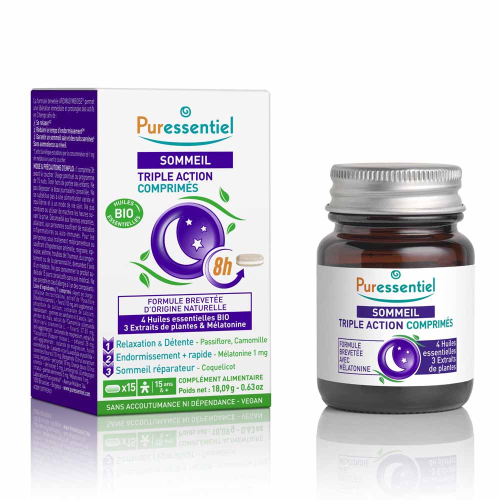 Puressentiel Sommeil Triple Action 8h 15 Comprimés