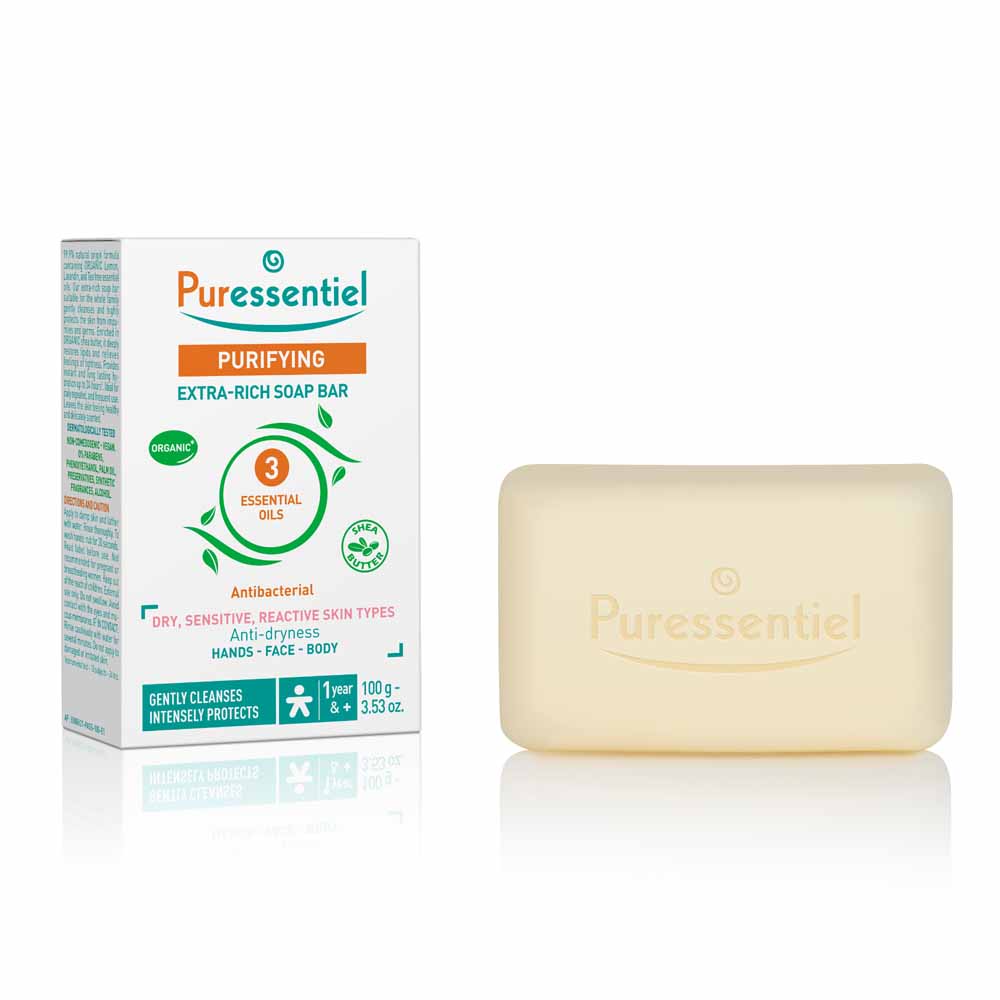 Puressentiel Assainissant Pain Savon Surgras aux 3 Huiles Essentielles BIO 100g Assainissant Puressentiel 100g