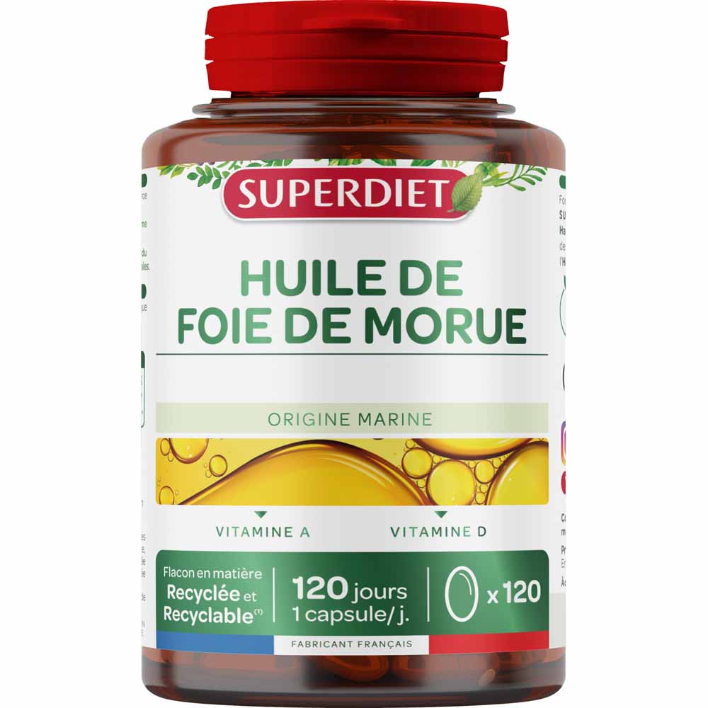 Superdiet Huile De Foie De Morue 120 capsules