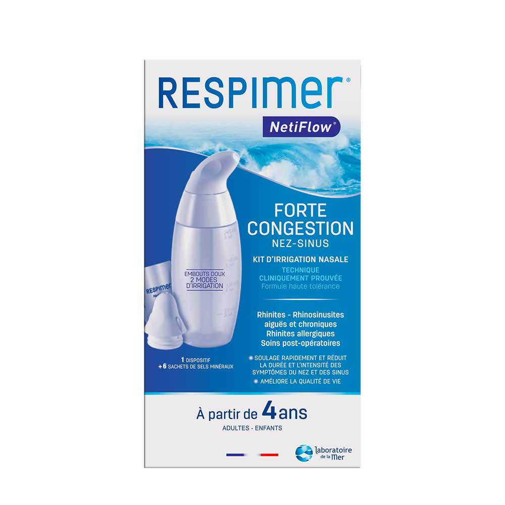 Respimer Netiflow Kit d'irrigation nasale + 6 sachets