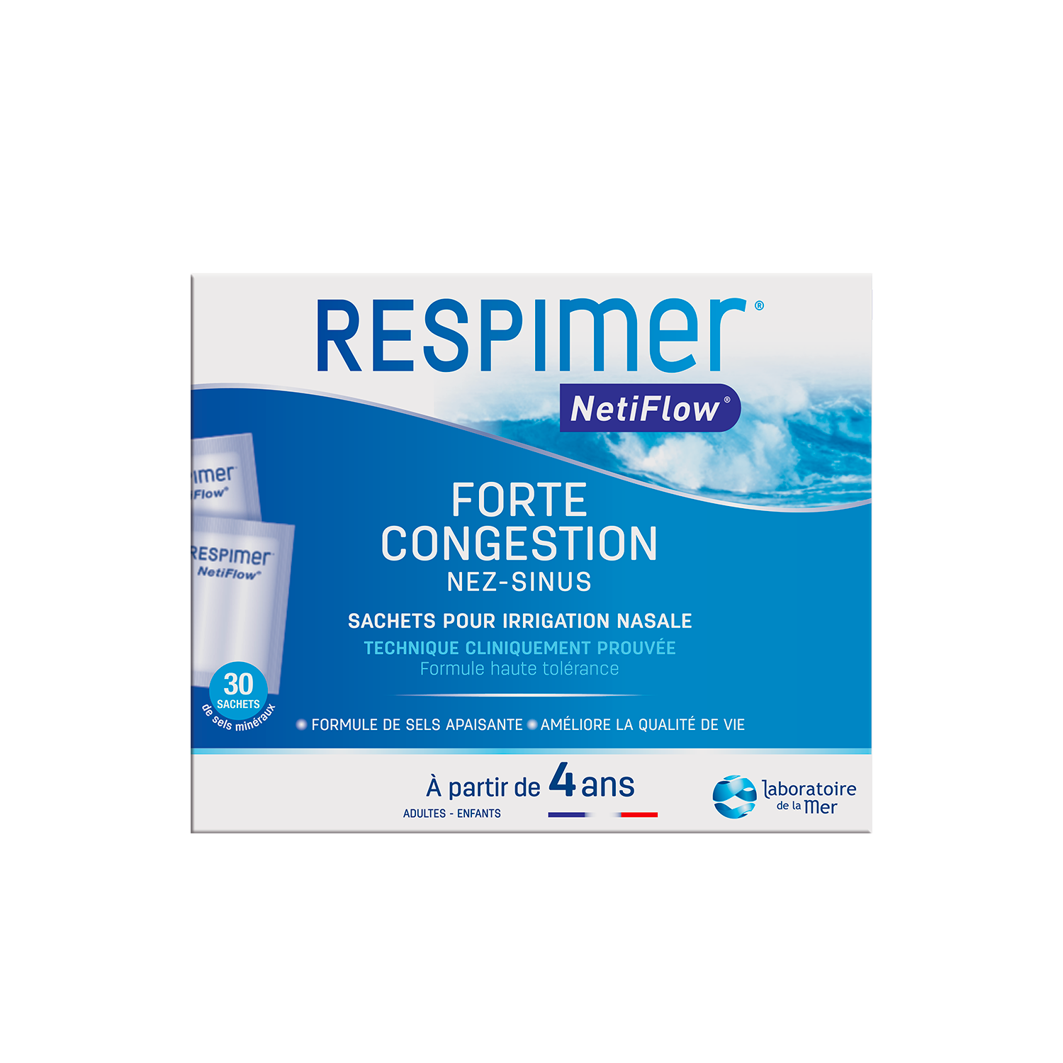 Respimer Netiflow Sachets Pour Irrigation Nasale Forte Congestion x16