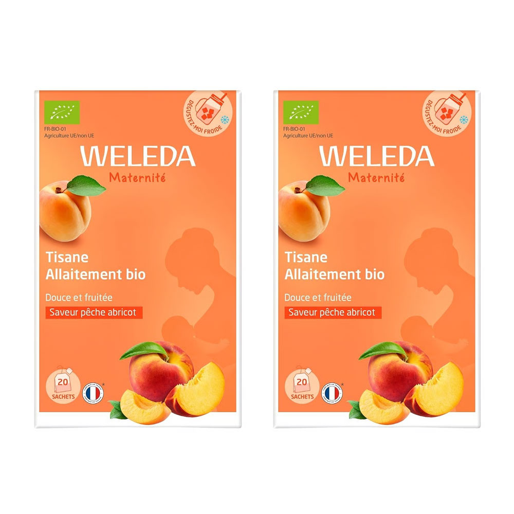 Weleda Tisane Allaitement Bio Pêche Abricot 2 x 20 sachets
