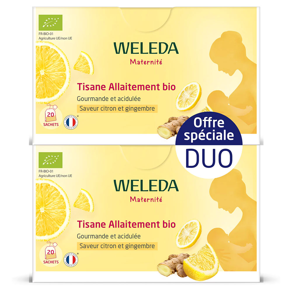Weleda Tisane Allaitement Bio Saveur Citron et Gingembre 2x20 sachets