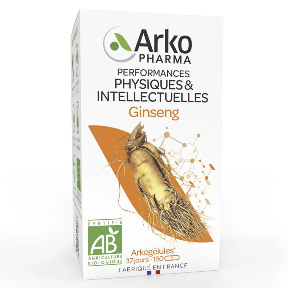 Arkopharma Arkogélules Ginseng Performances Physiques et Intellectuelles Bio 150 Gélules