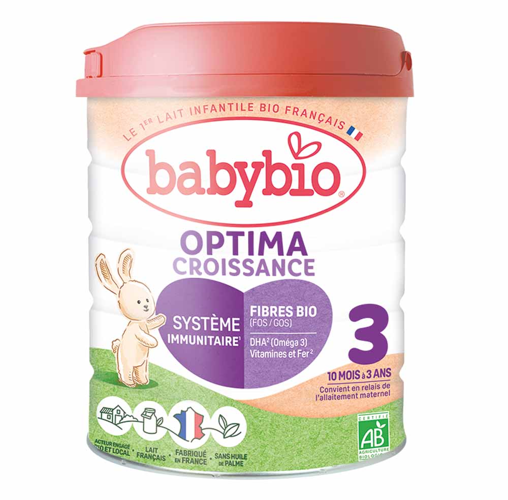 Babybio Laits Infantiles Optima 3 Croissance en Poudre De 10 Mois A 3 Ans 800g