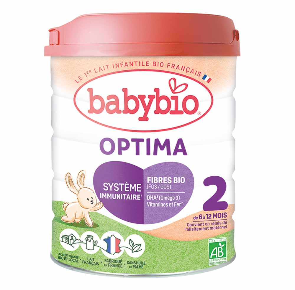 Babybio Laits Infantiles Optima 2 en Poudre Bio Dès 6 mois 800g