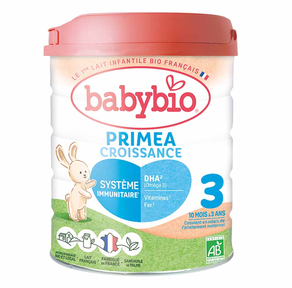 Babybio Laits Infantiles Primea 3 en Poudre Croissance Bio De 10 Mois A 3 Ans 800g