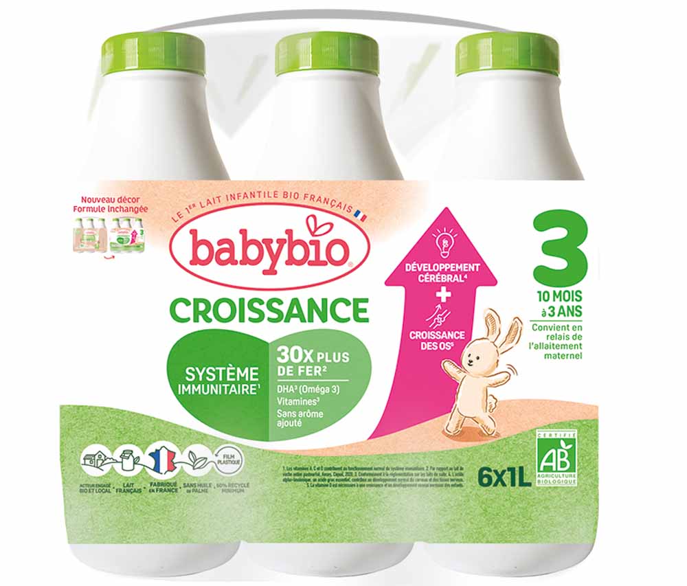 Babybio Laits Infantiles Croissance Liquide Bio Dés 10 Mois 6x1l