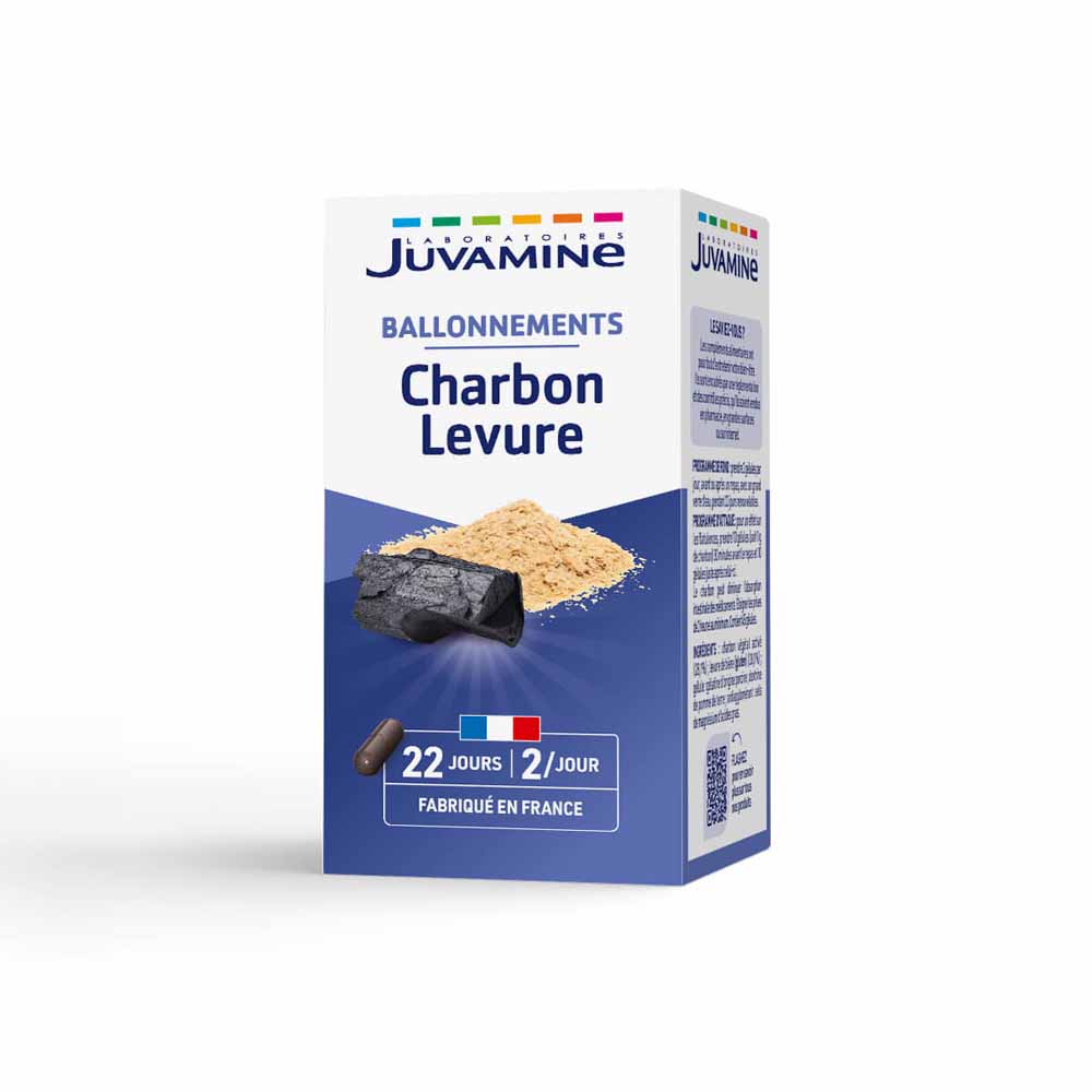 Juvamine Charbon + Levure 45 Gelules