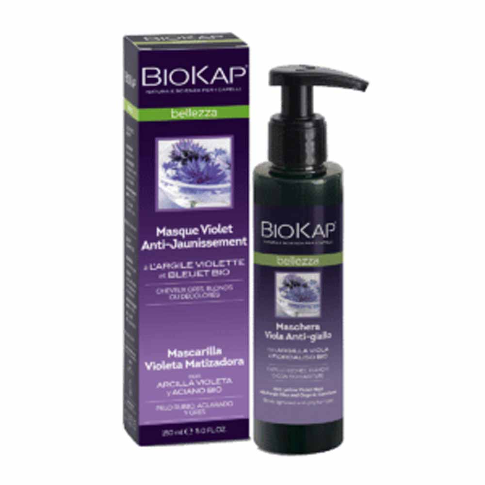 Biokap Belleza Masque Violet Anti-Jaunissement cheveux blonds, blancs 150ml
