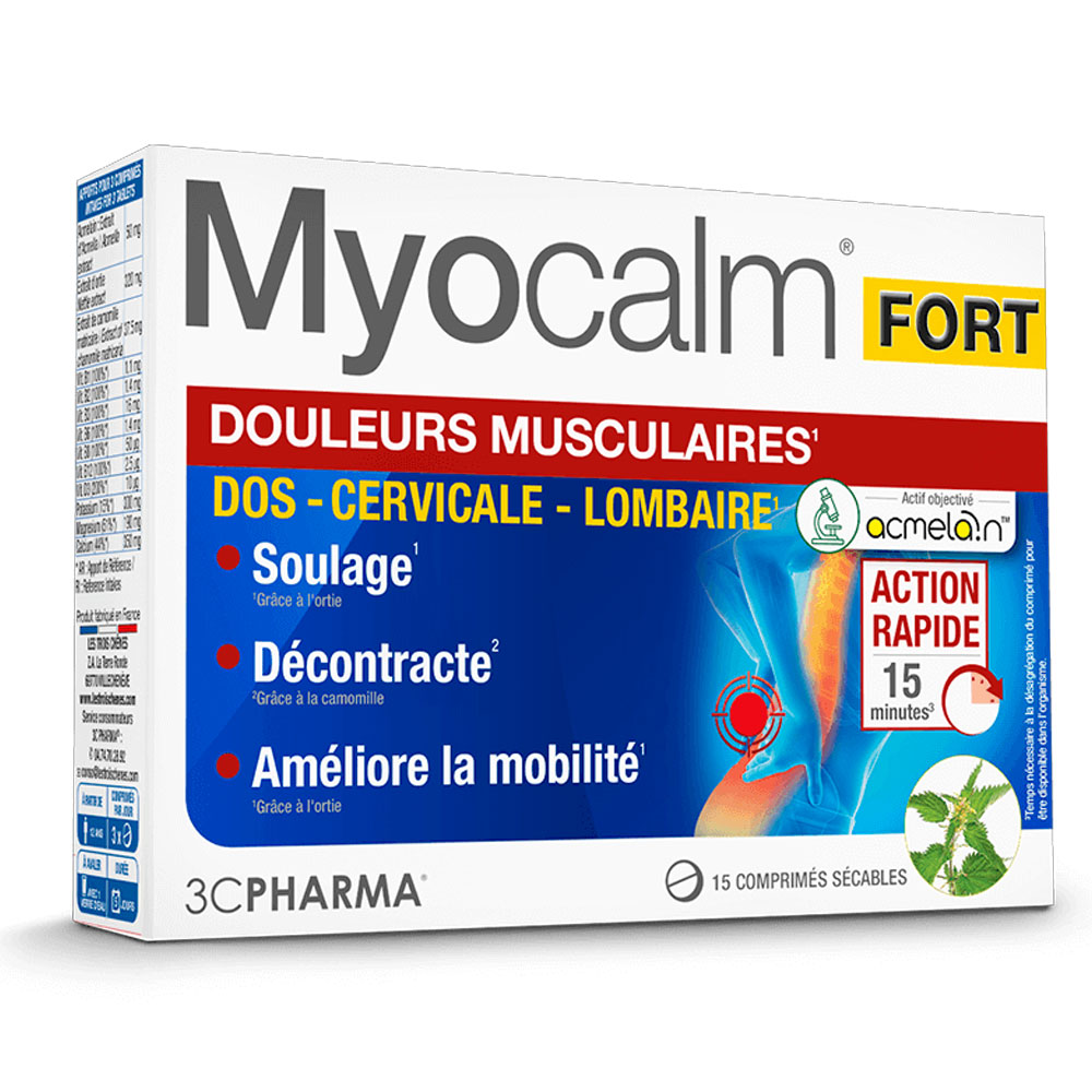 3C Pharma Myocalm Fort Douleurs musculaires 15 comprimés