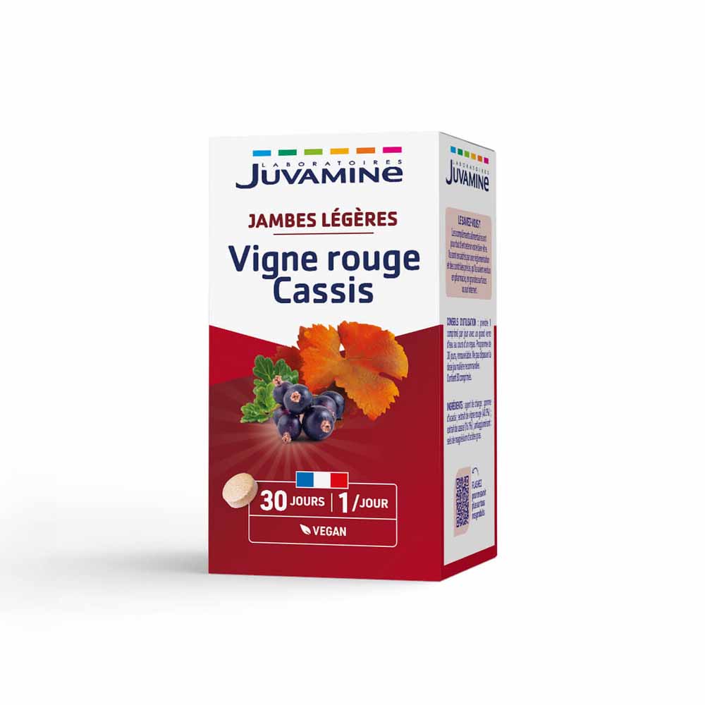 Juvamine Jambes Legeres Vigne Rouge Cassis 30 Comprimes
