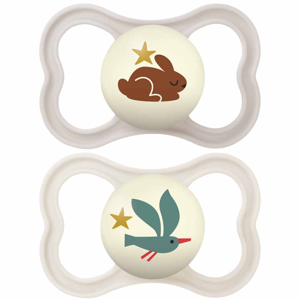 Mam Suprême Nuit Sucettes Symétrique Phosphorescente 6 Mois et Plus x2