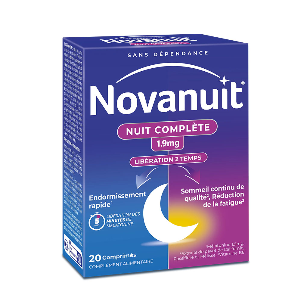 Novanuit Nuit Complète 1,9mg Mélatonine 20 comprimés