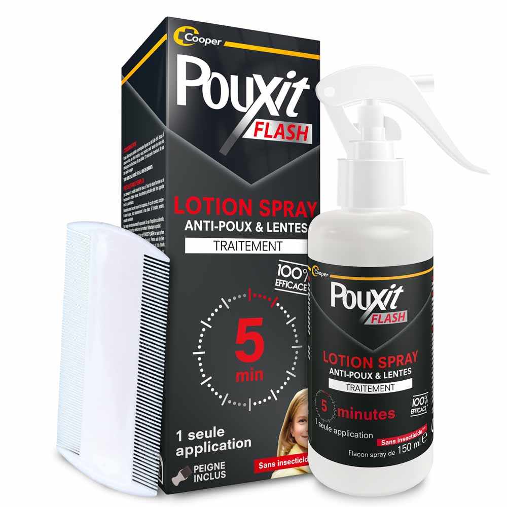 Pouxit Flash Traitement Lotion Spray Anti-Poux & Lentes 150ml