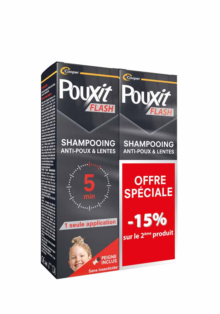 Pouxit Flash Shampooing Anti-Poux et Lentes 2x100ml