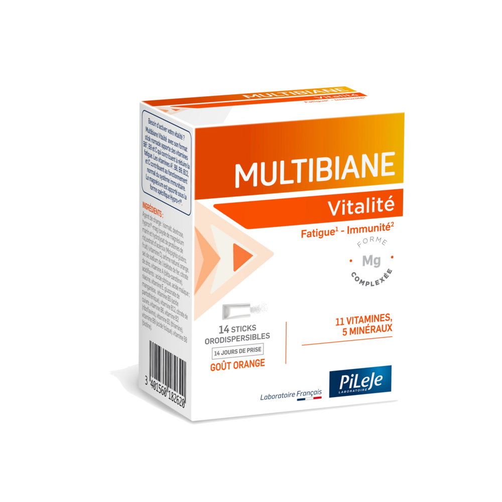 Pileje Multibiane Vitalité Fatigue Immunité 14 Sticks