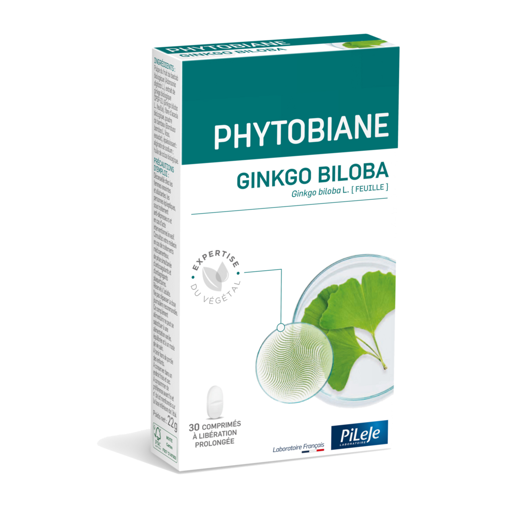 Pileje Phytobiane Ginkgo Biloba Mémoire 30 comprimés