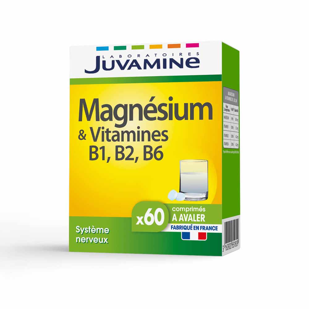 Juvamine Magnesium & Vitamines B6 B2 B1 60 Comprimes À Avaler