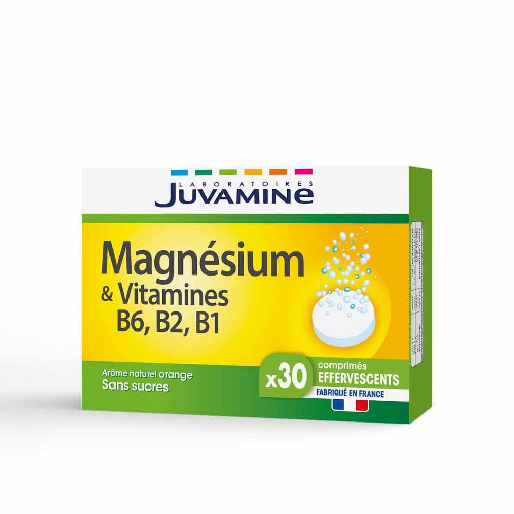 Juvamine Magnesium & Vitamines B6 B2 B1 30 Comprimes Effervescents