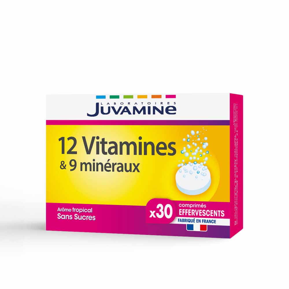 Juvamine 12 Vitamines & 9 Minéraux 30 Comprimés Effervescent