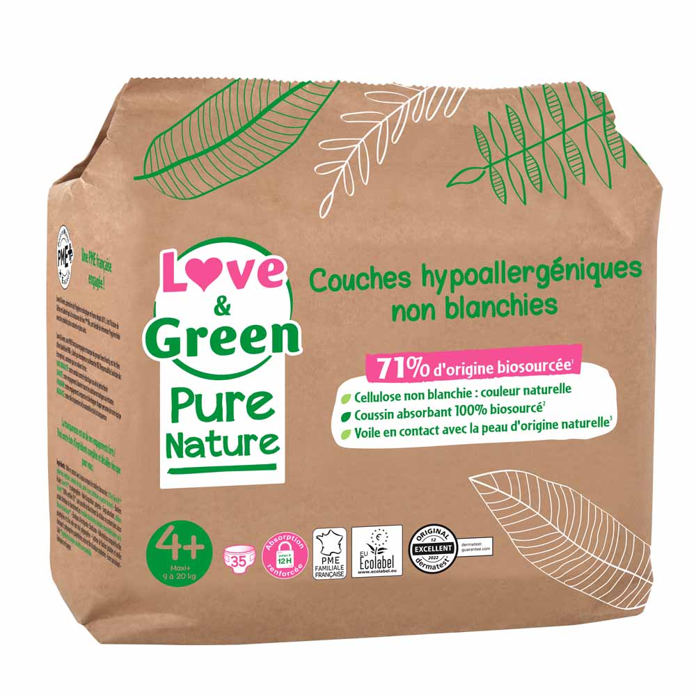 Love&Green Pure Nature Couches Écologiques Taille 4+ x 35