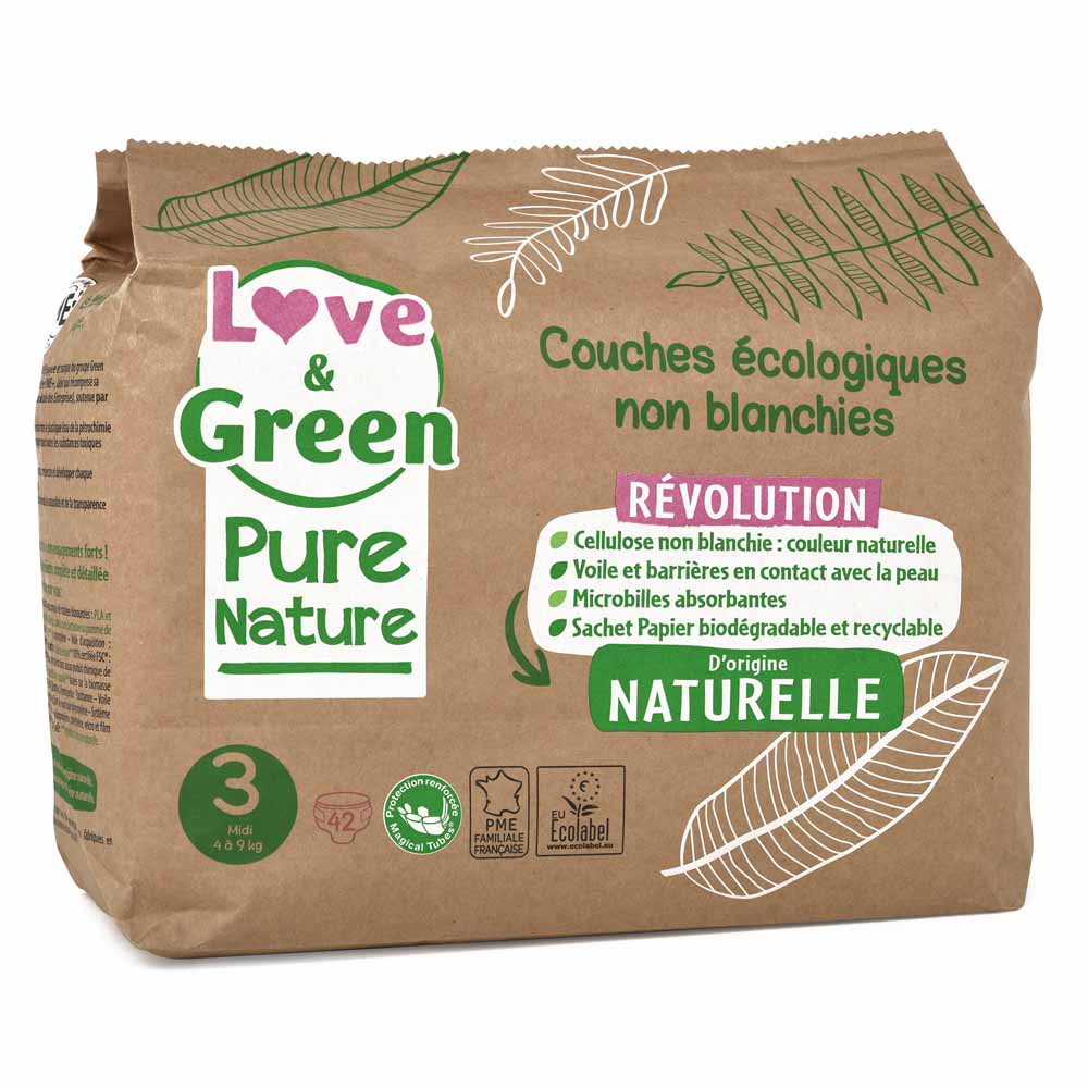 Love&Green Pure Nature Couches Écologiques Taille 3 x 42