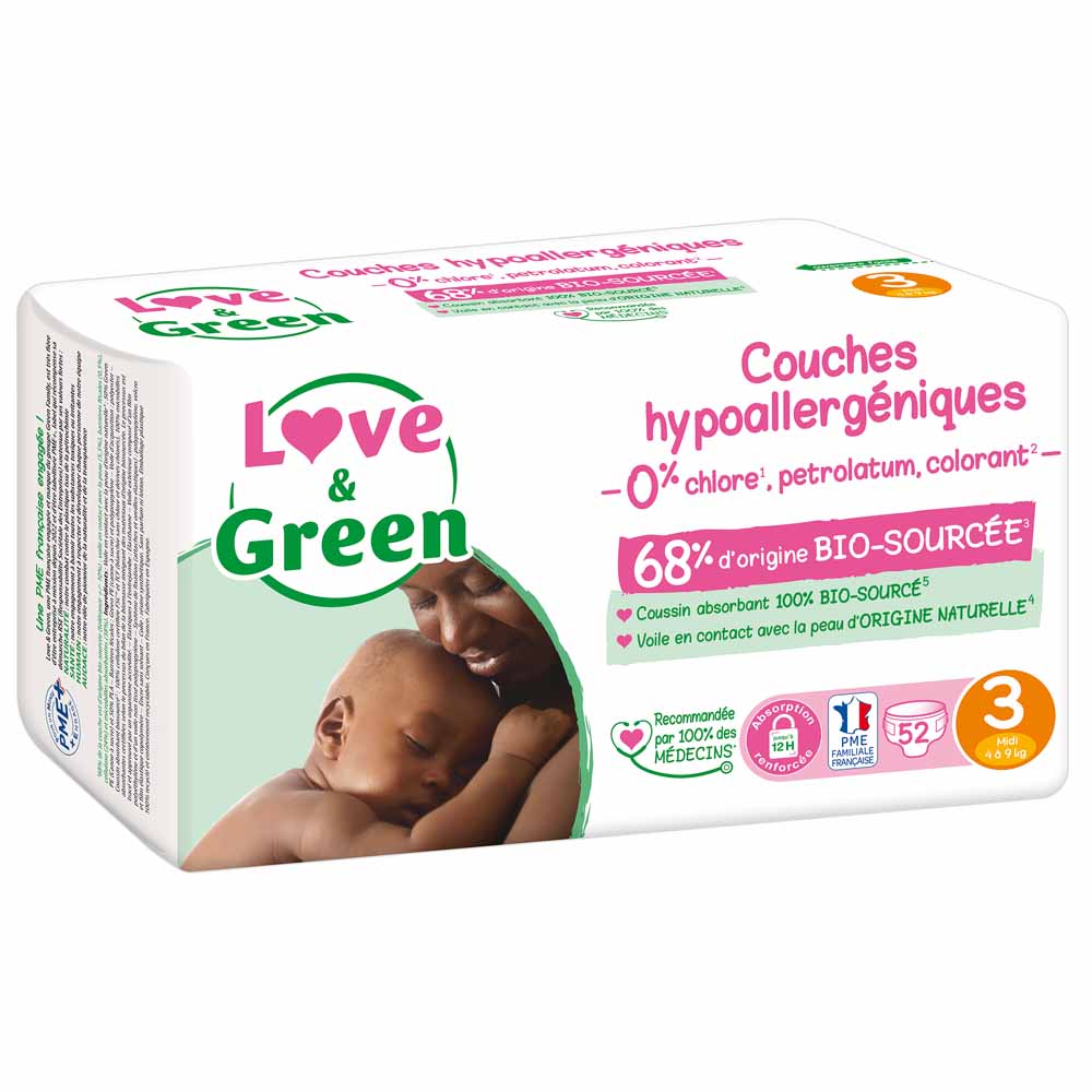 Taille 3 52 couches 4 à 9kg Love&Green