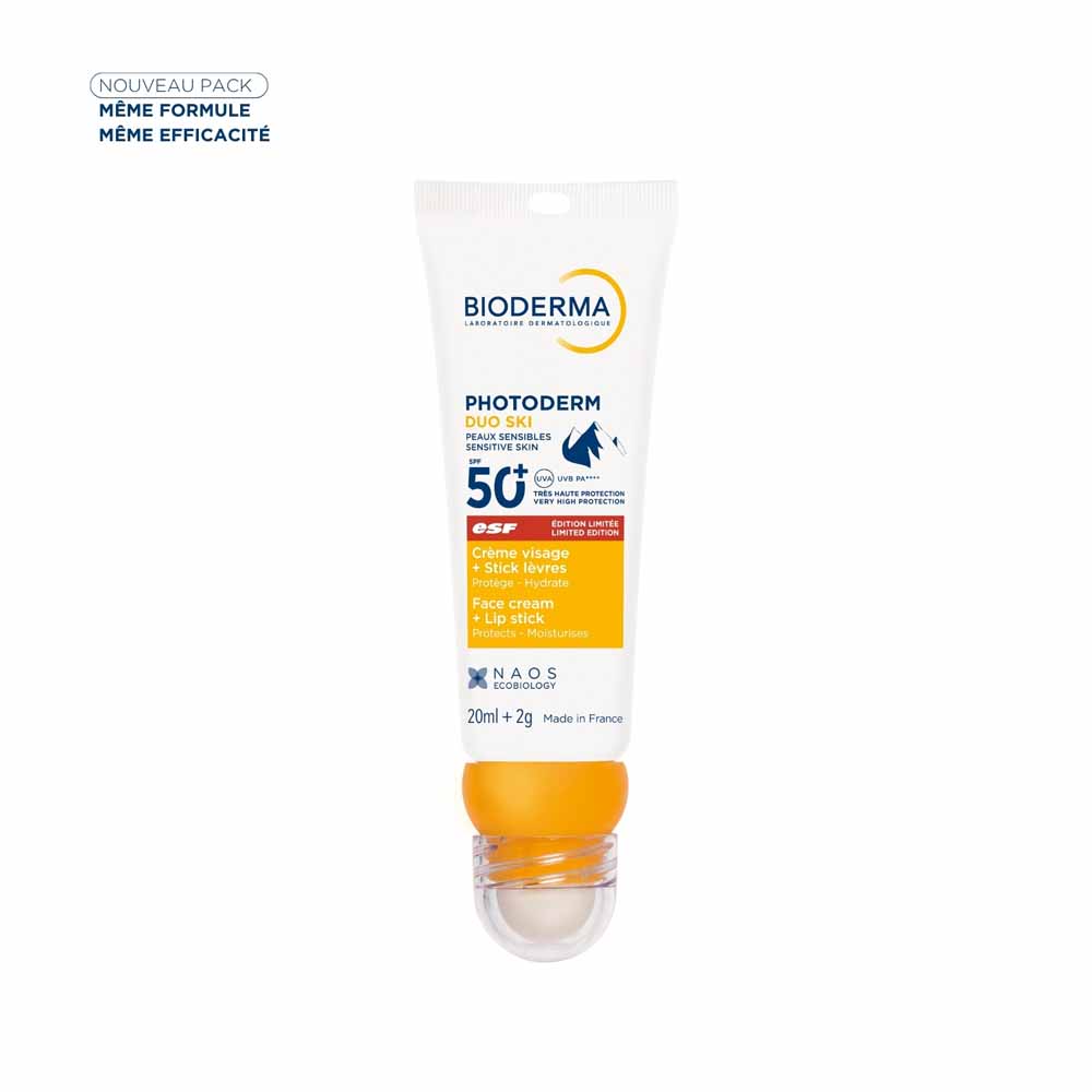 Bioderma Photoderm Crème Solaire + Stick Lèvres SPF50+ Duo Ski Peaux Sensibles