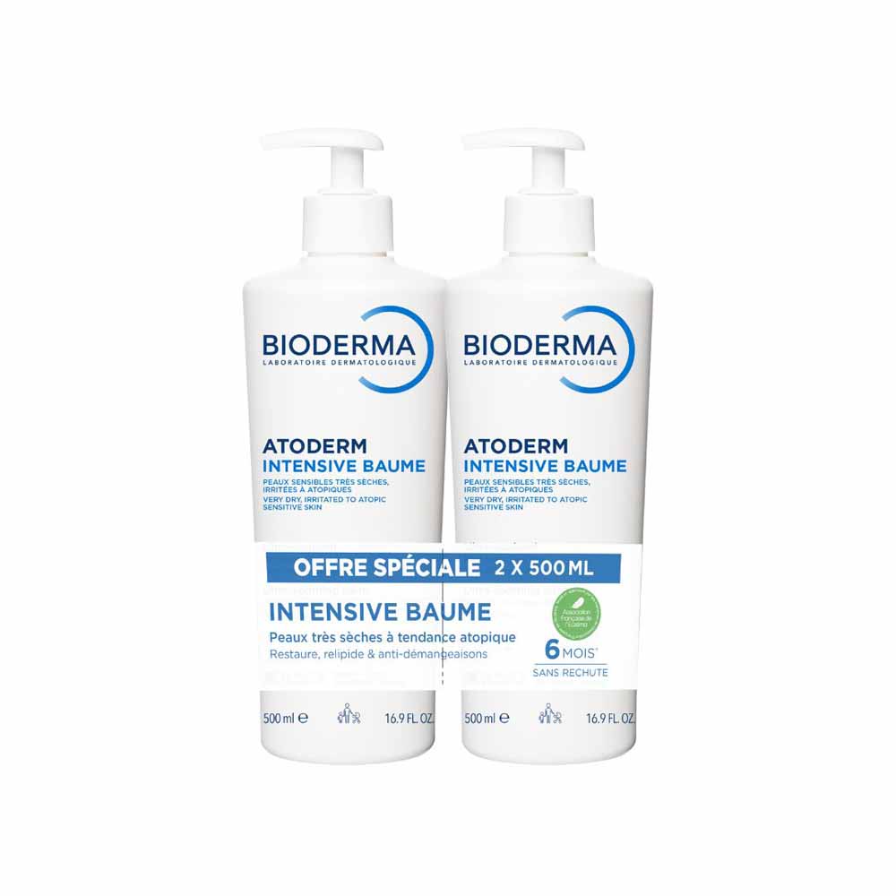 Bioderma Atoderm Intensive Baume Hydratant Visage et Corps Peaux Très Sèches 2x500ml